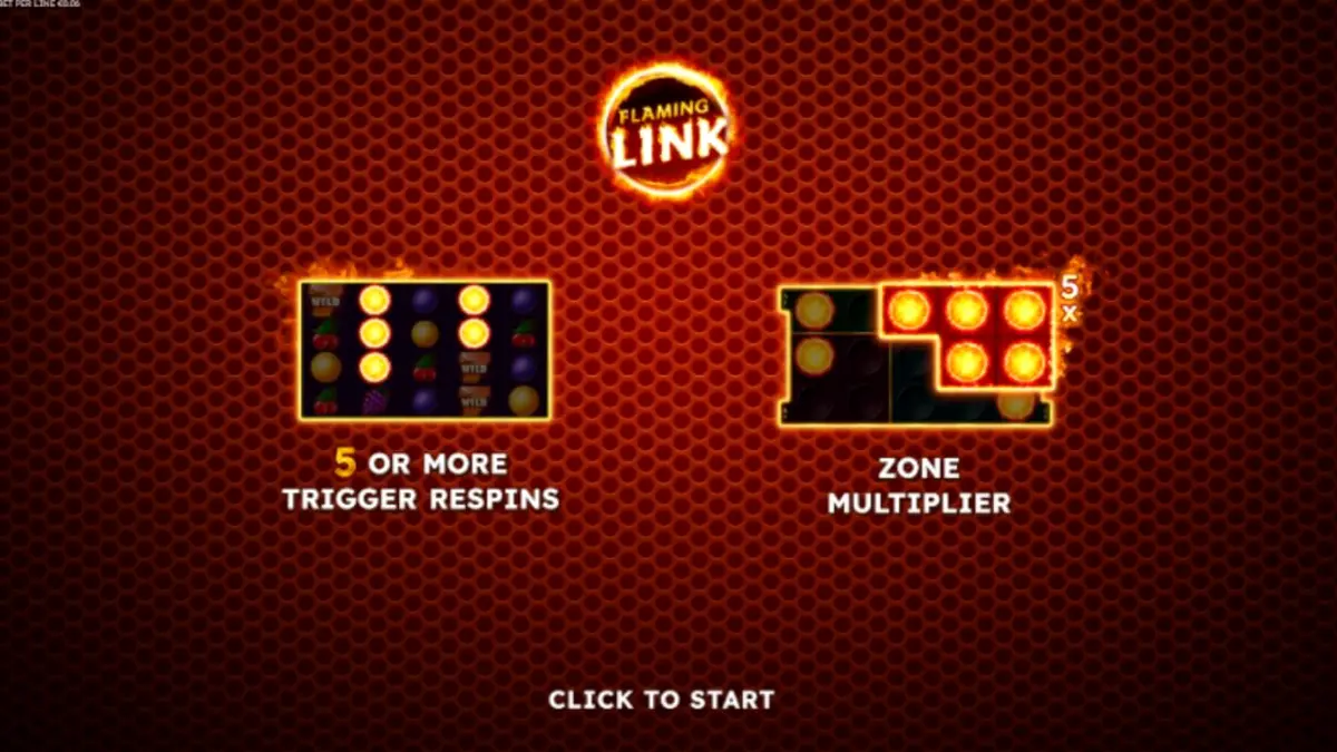 Tampilan visual slot 40 Finest XXL Flaming Link dengan simbol buah neon